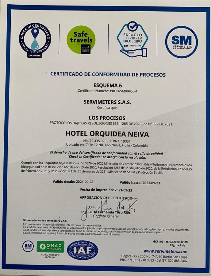 Hotel Orquidea Neiva Нейва Экстерьер фото